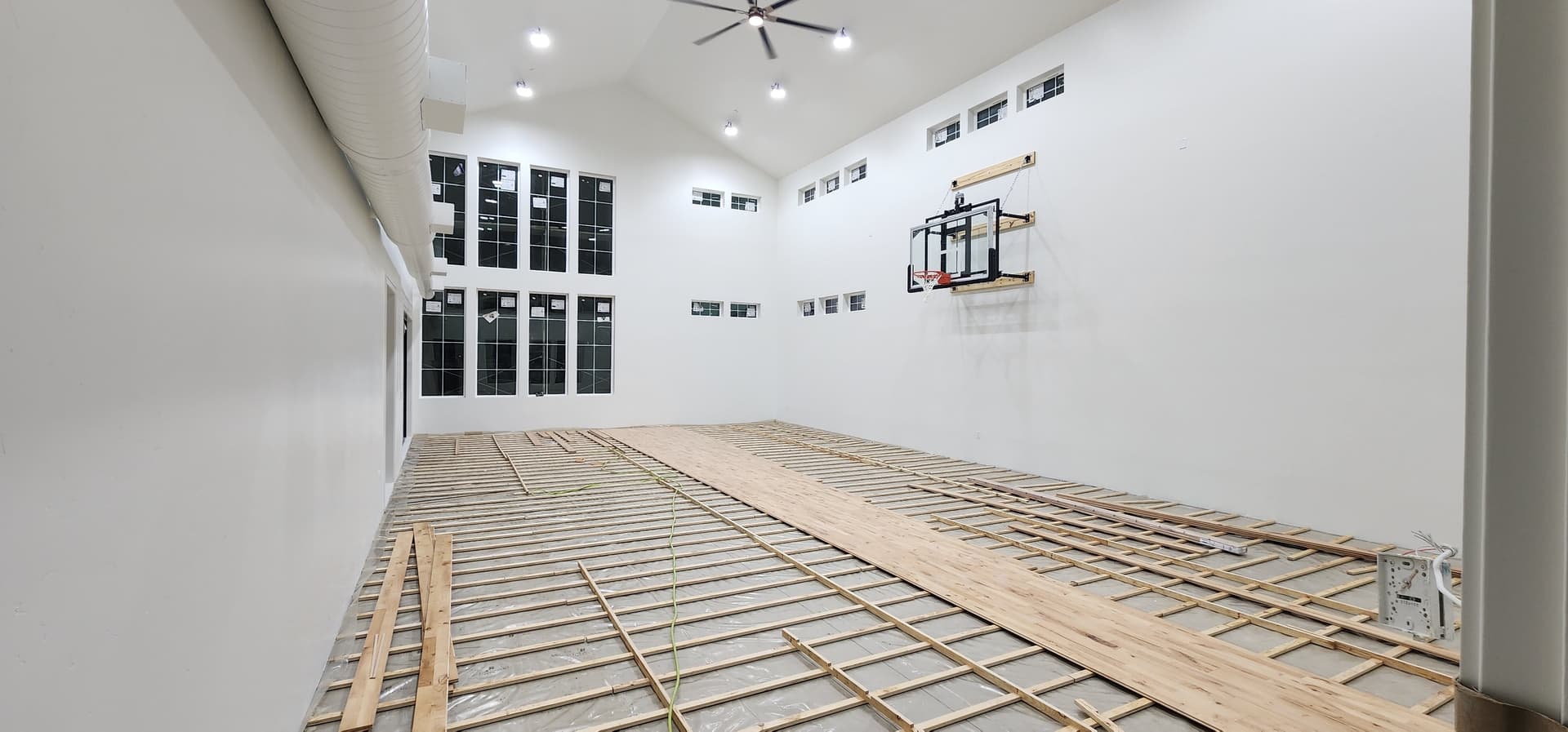 indoor hardwood sport court installation