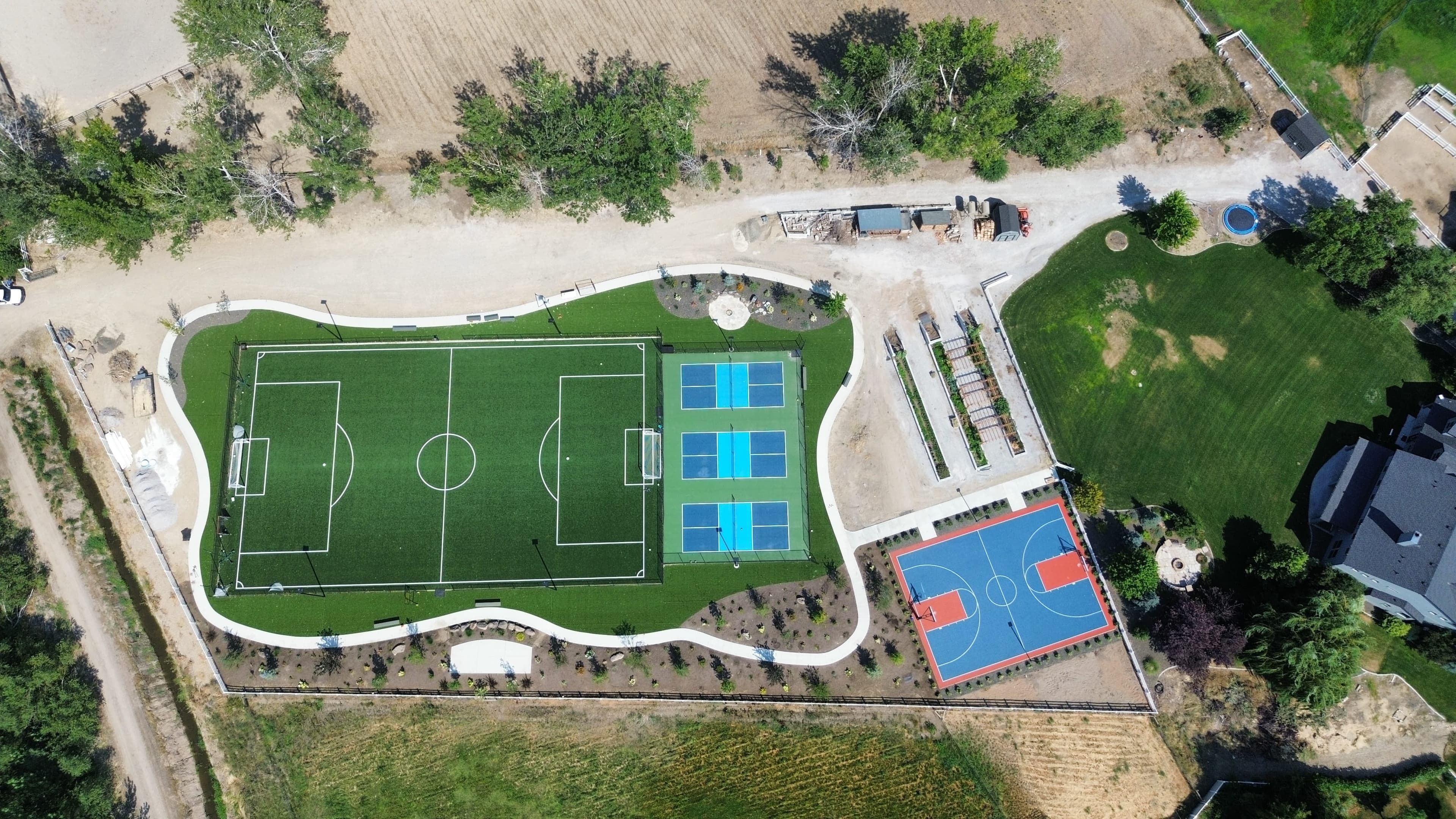multi sport outdoor backyard court construction residential