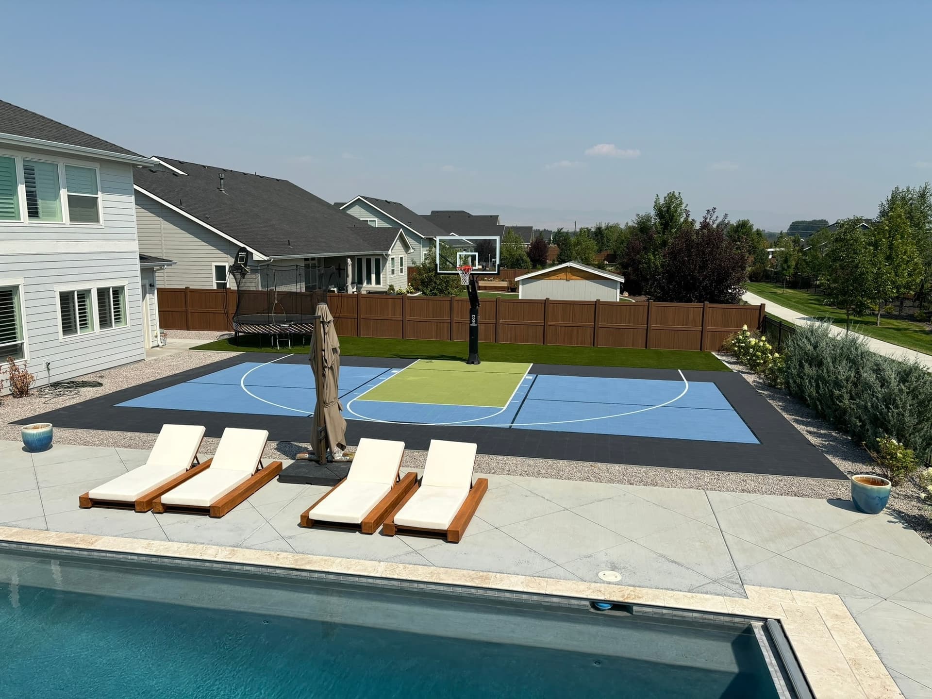 multicourt modular tile backyard installation