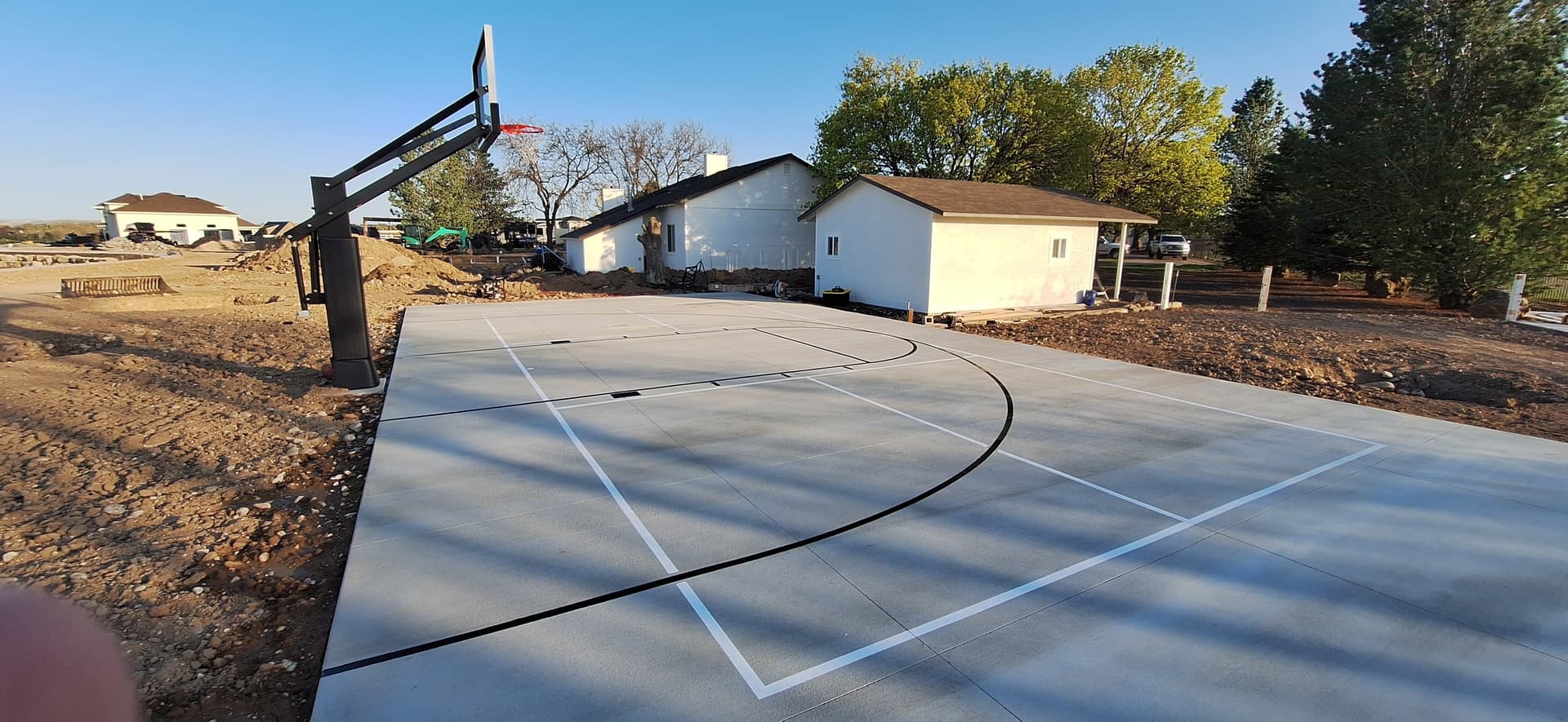 pickleball basketball line striping on concrete