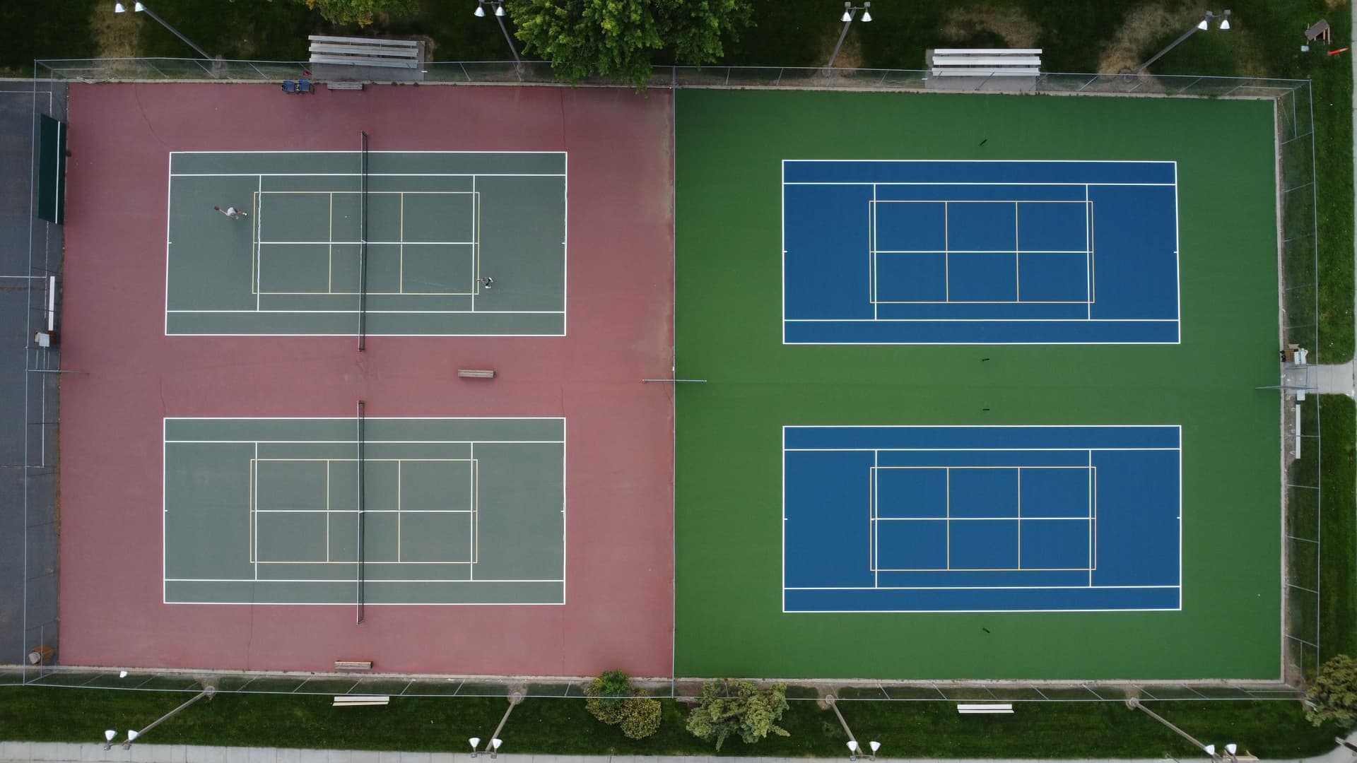 tennis court side by side before after repair