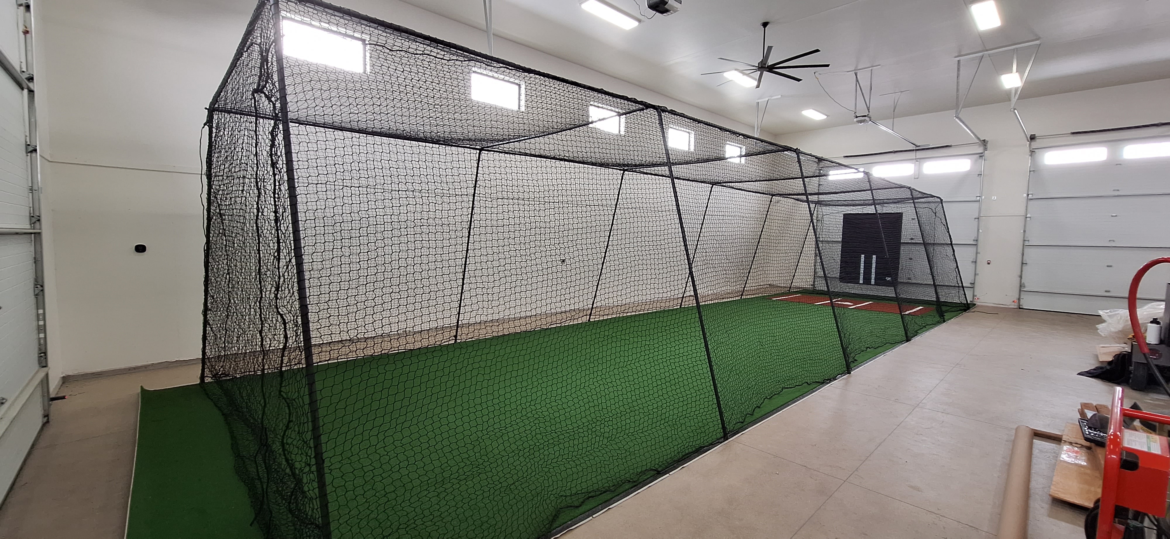 indoor batting cage turf installation