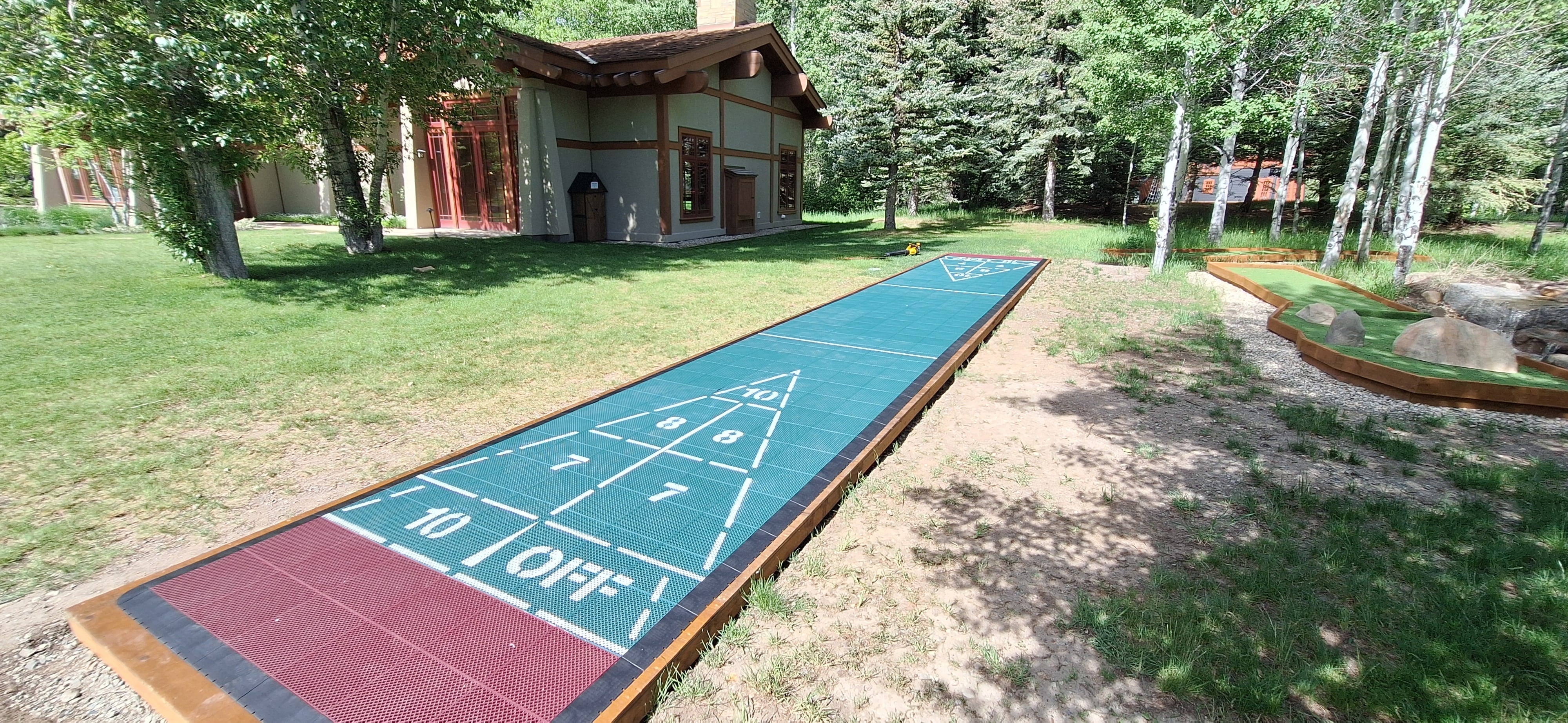 tile shuffleboard court installation